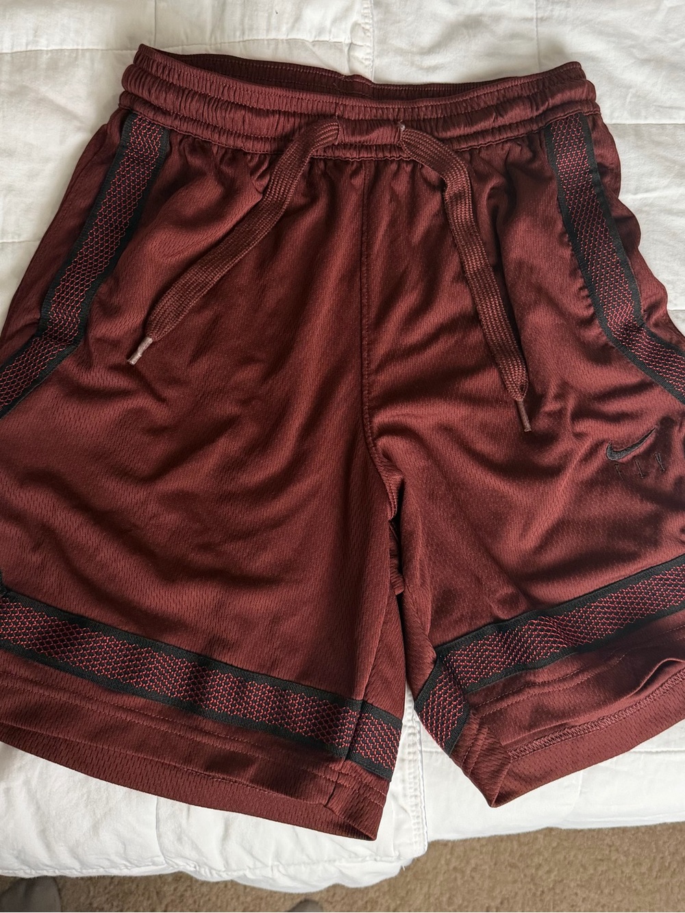 Nike Women’s Mesh Shorts in Maroon with Black Trim